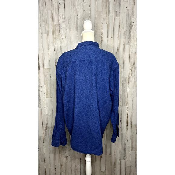 Old Navy Men's 2XL Blue Flannel Long Sleeve Button-Up Shirt Casual - Picture 3 of 5